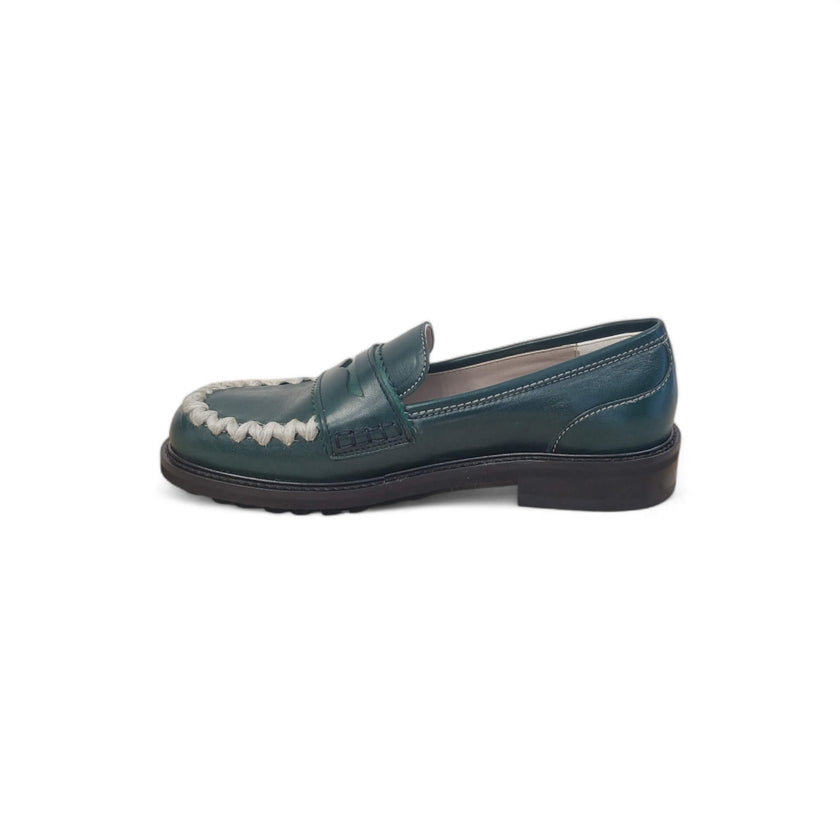 Viola Ricci Gaia - Mocassino nappa glove verde - lana Hotsell