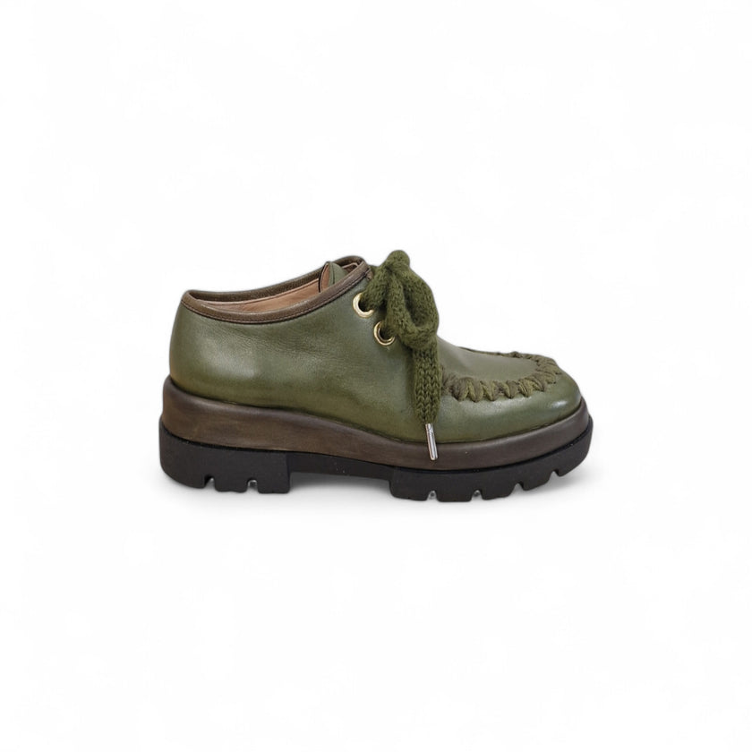 Viola Ricci Gio - Scarpa allacciata verde Moda