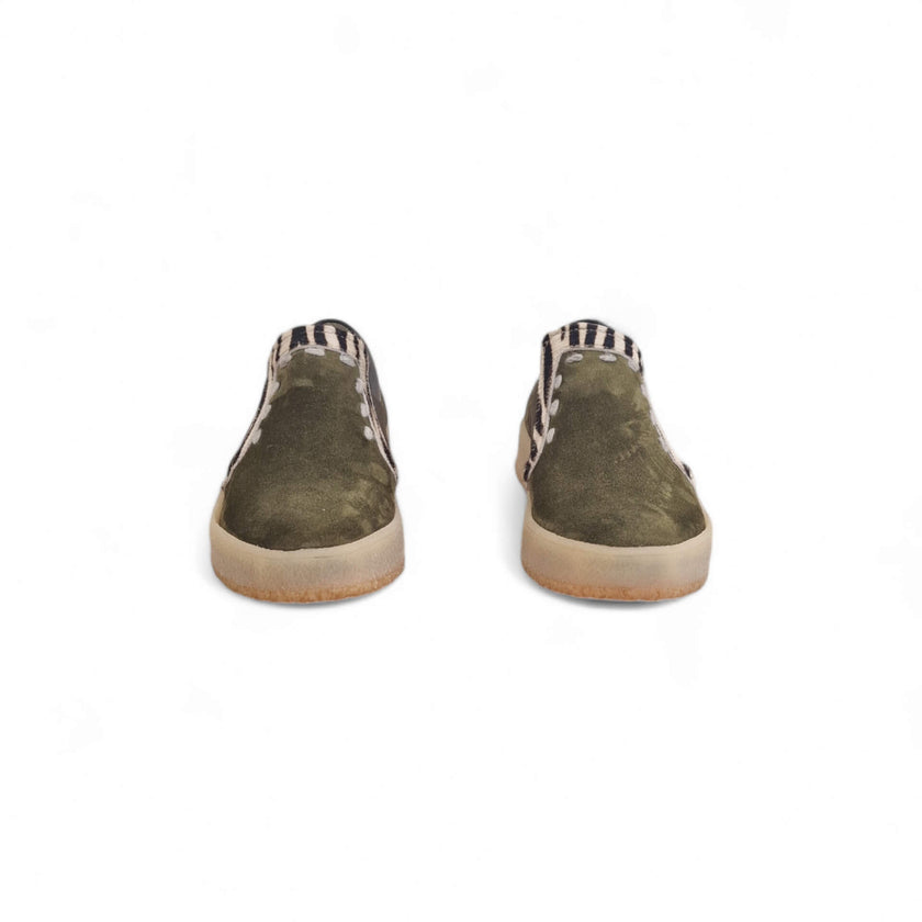 Viola Ricci Regina - slip on in pelle verde animalier - smith Nuovo