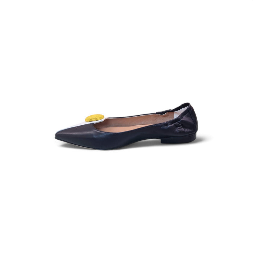 Viola Ricci Venus - Ballerina in pelle nero - bianco Qualità