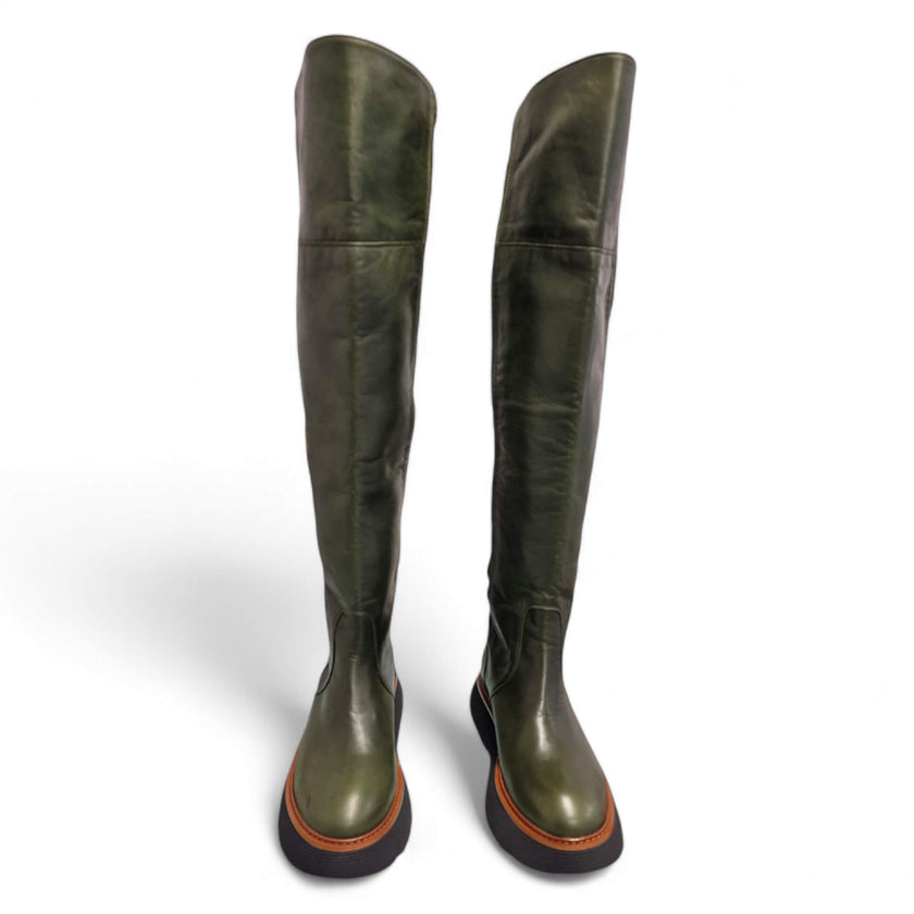 Viola Ricci Gio - stivale alto verde Offerta