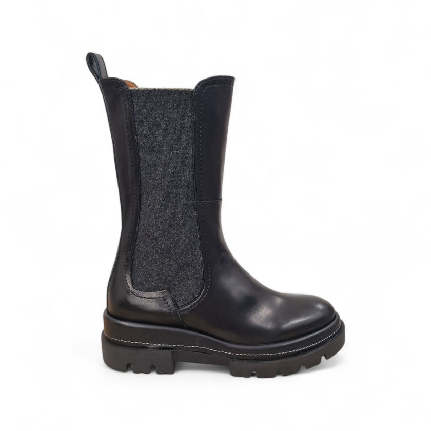 Viola Ricci Gio - Stivale beatles in pelle nera Economico