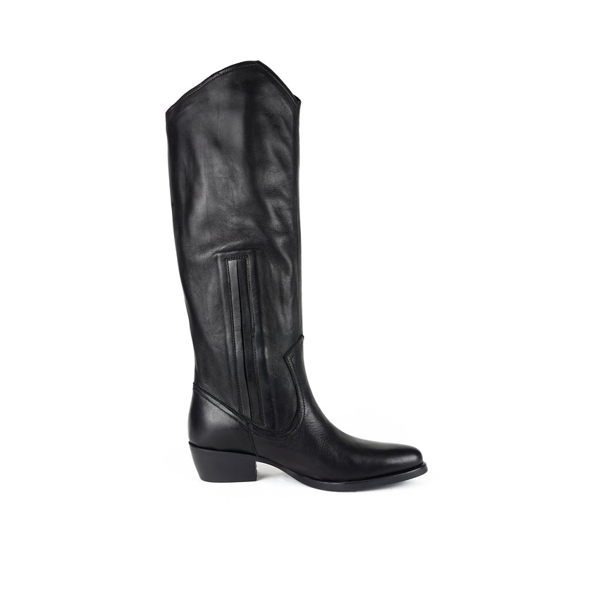 Viola Ricci Luise - Stivale alto in pelle Nero Offerte