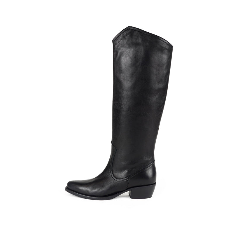 Viola Ricci Luise - Stivale alto in pelle Nero Offerte