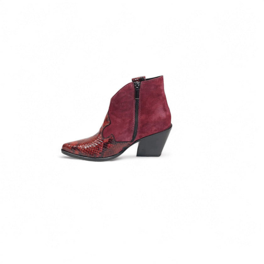 Viola Ricci Trixie - stivaletto texano amaranto In Saldo