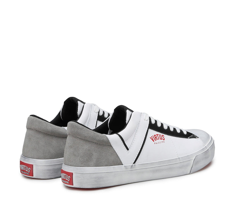 ﻿VIRTUS PALESTRE Rubby Low Leather/Suede white/Grey Consegna Veloce