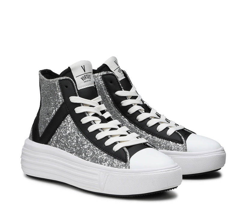 VIRTUS PALESTRE Venus Glitter/leather silver/black Shopping Online