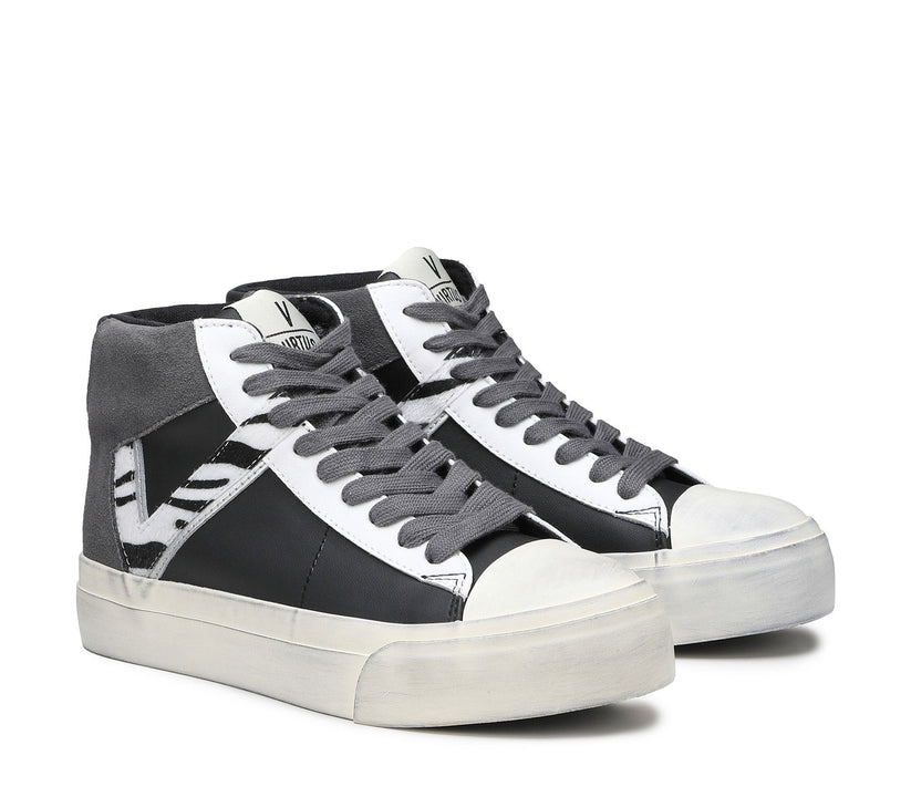 VIRTUS PALESTRE Rubby Mid Leather/suede black/dk. grey-zebra Prezzo Ridotto