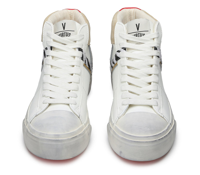 VIRTUS PALESTRE Rubby Mid Leather/suede off white/sand-zebra Novità