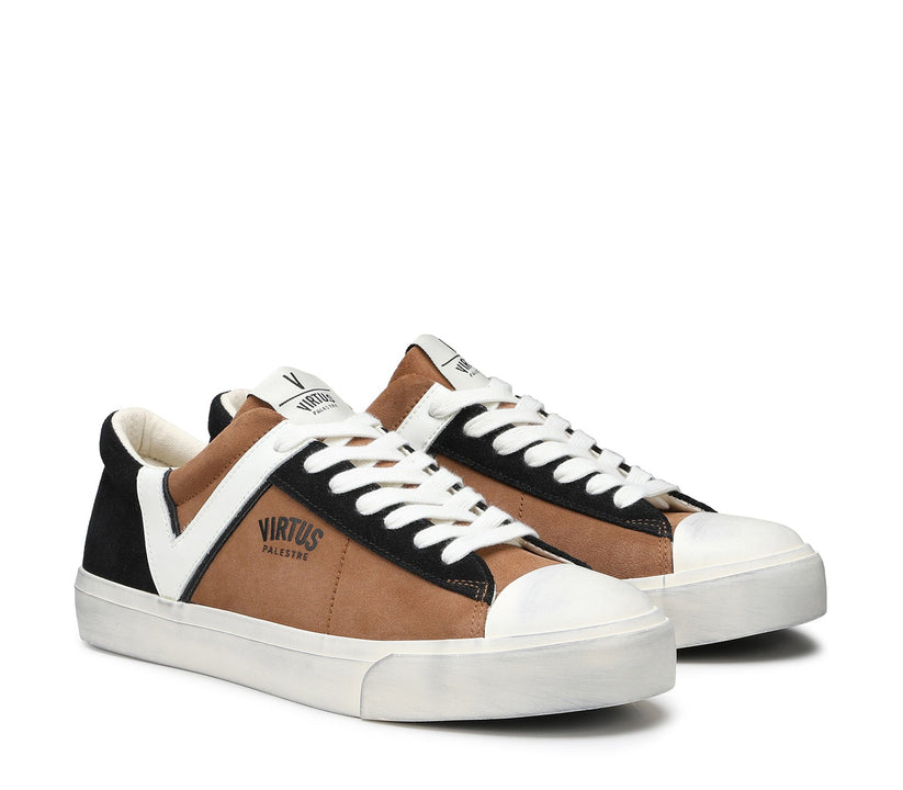 VIRTUS PALESTRE Rubby Low Suede Camel/Black Presa