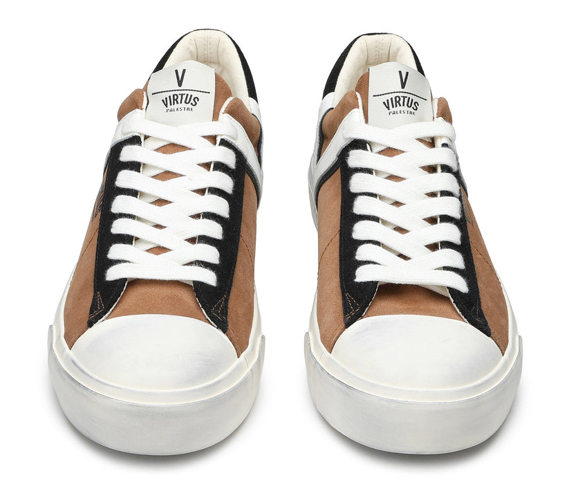 VIRTUS PALESTRE Rubby Low Suede Camel/Black Presa