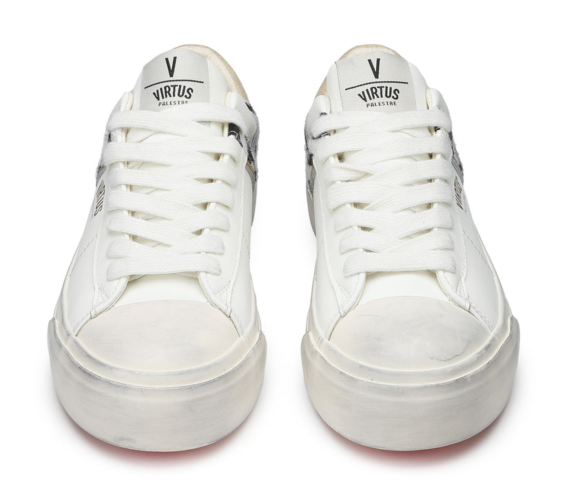 VIRTUS PALESTRE Rubby Low Leather/suede off white/sand-zebra Negozi Online