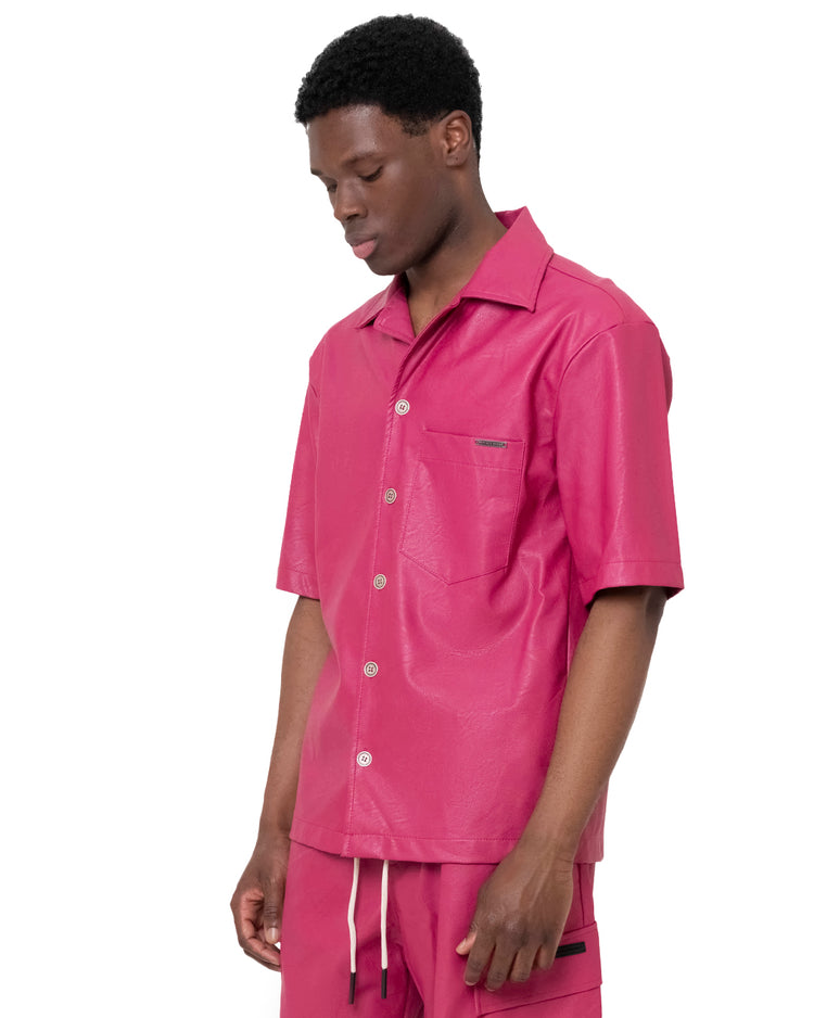 Why not brand Camicia manica corta con bottoni in ecopelle taschino lato cuore Convenienza