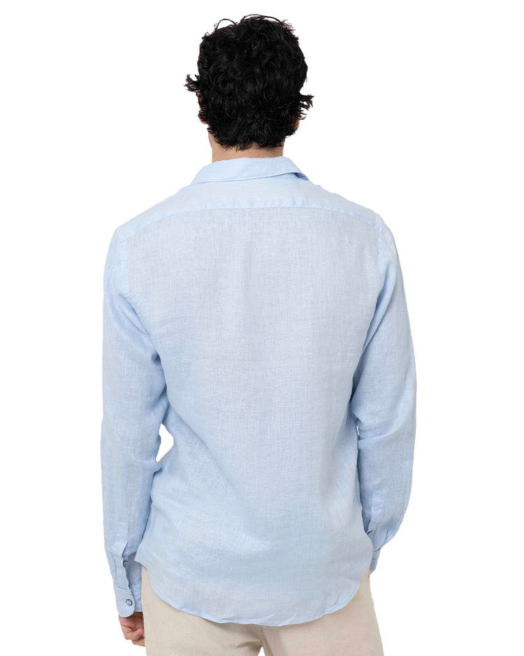Why not brand Camicia in Lino con Collo alla Francese Offerta