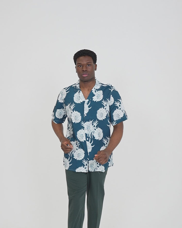 Why not brand Camicia Mezza Manica con Fiori Collo Bowling Saldi