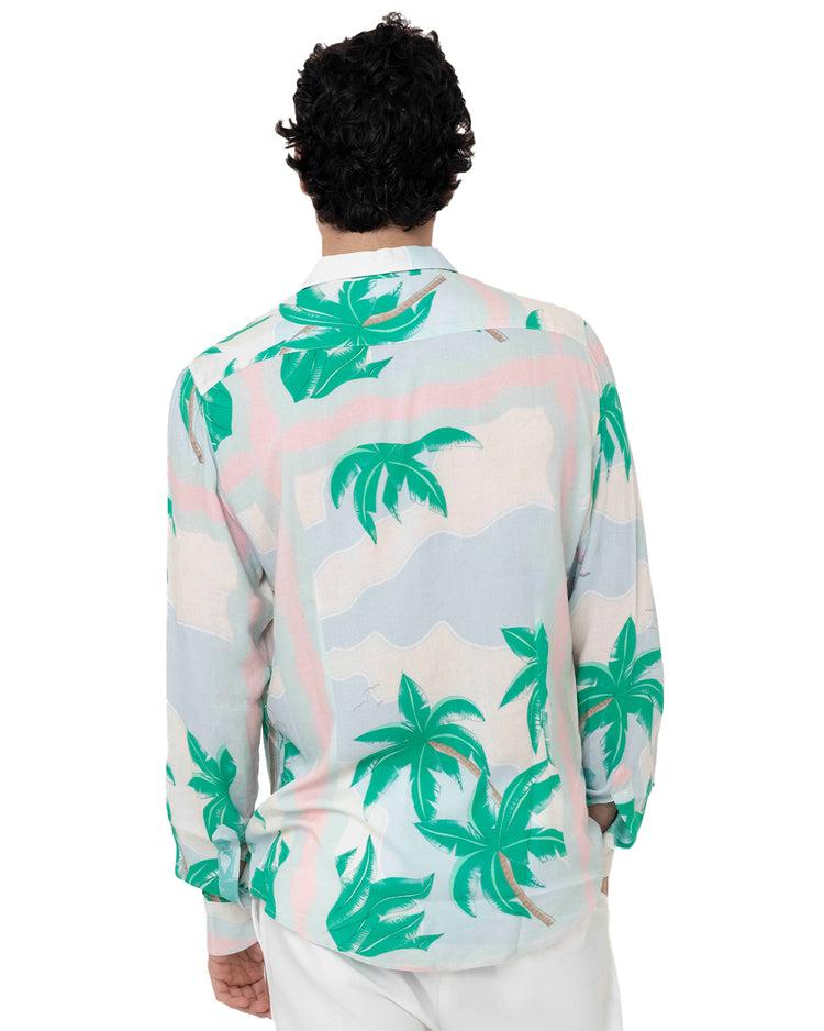 Why not brand Camicia Manica Lunga con Palme Spedizione Gratuita