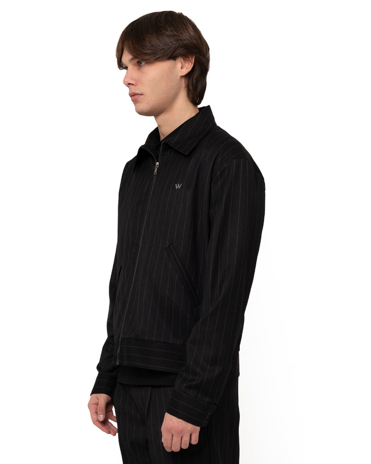 Why not brand Giacca gessatta con colletto e zip Promozione Limitata