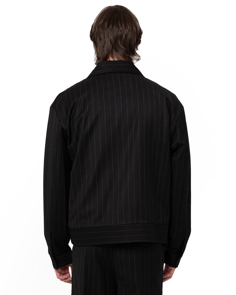Why not brand Giacca gessatta con colletto e zip Promozione Limitata