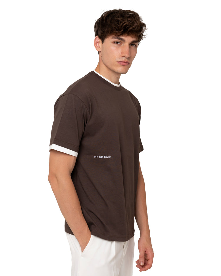Why not brand T-shirt girocollo con bordini a contrasto Offerte