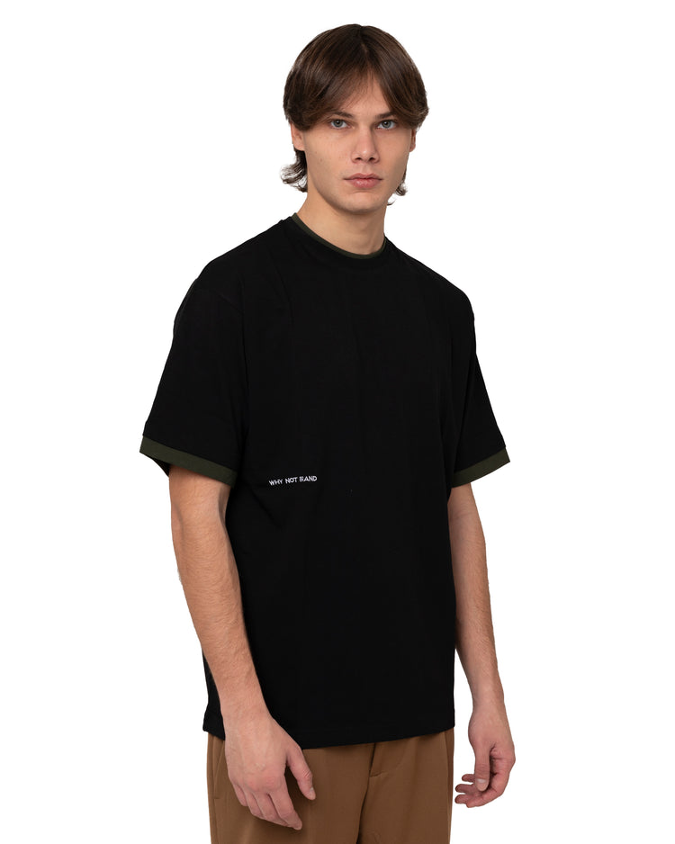 Why not brand T-shirt girocollo con bordini a contrasto Offerte