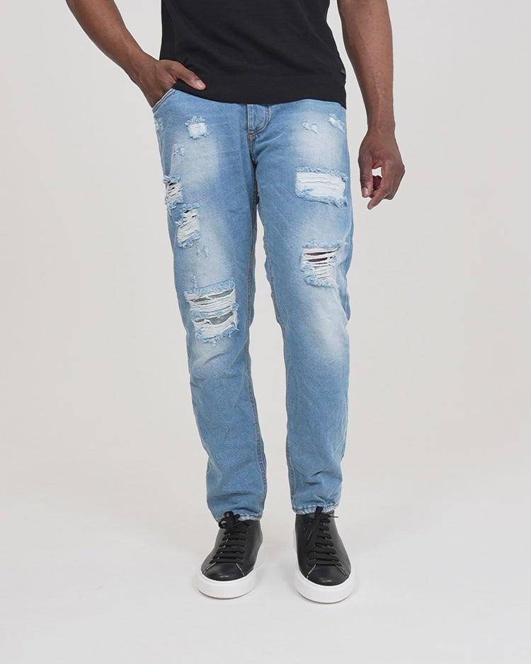 Why not brand Jeans Tela Fissa con Abrasioni e Vestibilità Slim Nuovo