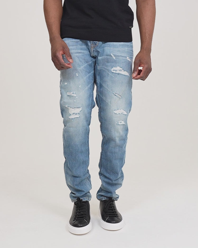 Why not brand Jeans Lavaggio Chiaro con Sarciture Ricavate a Mano Vendita