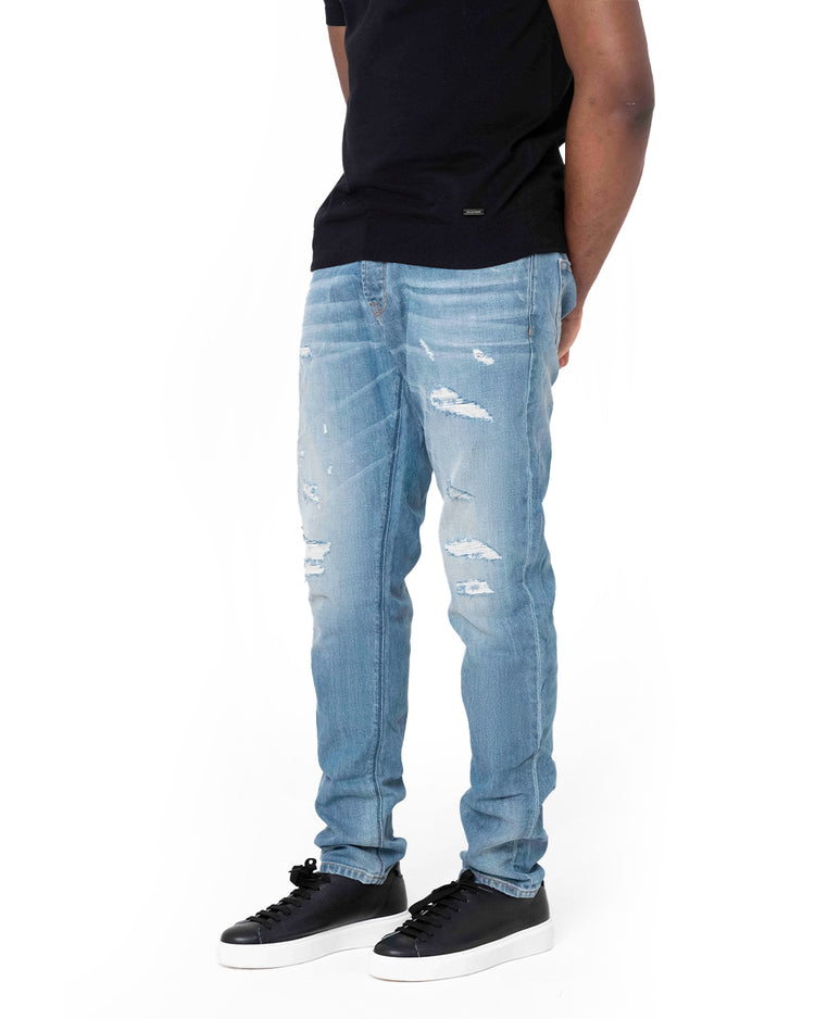 Why not brand Jeans Lavaggio Chiaro con Sarciture Ricavate a Mano Vendita