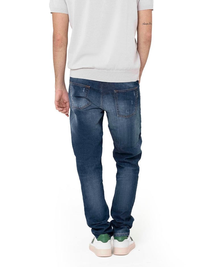 Why not brand Jeans Slimfit con Abrasioni Rifiniti a Mano In Saldo
