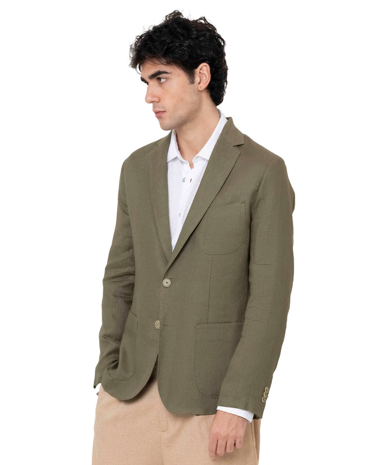 Why not brand Giacca Monopetto in Lino con Tasche Sottocosto