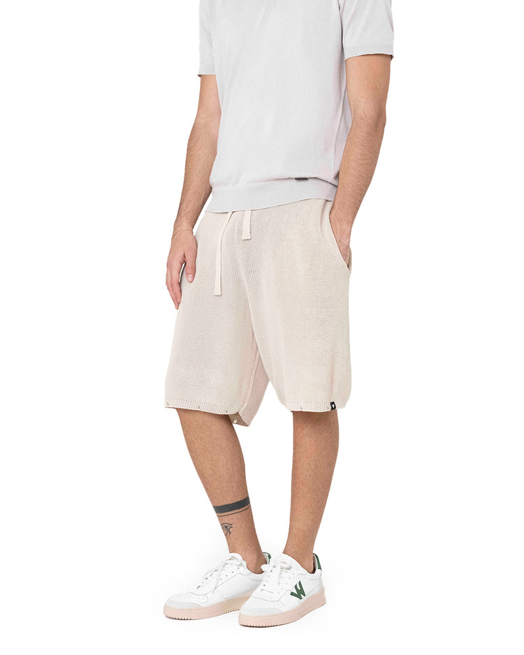Why not brand Short in Maglia a Costine con Laccio Tinta su Tinta Novità