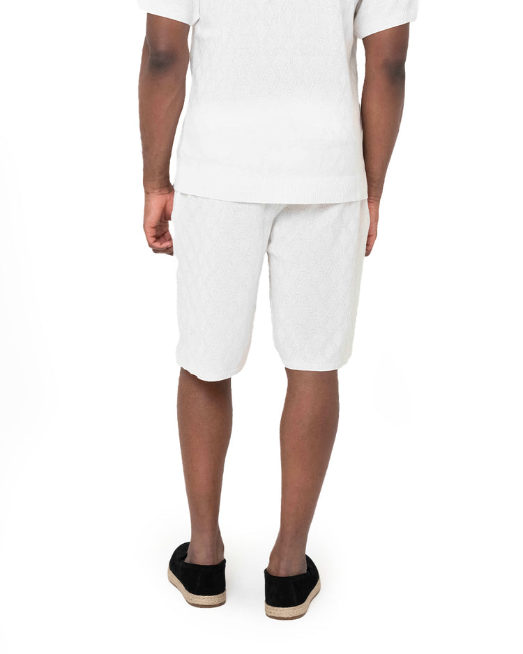 Why not brand Short in Maglia con Fantasia a Rombi Presa