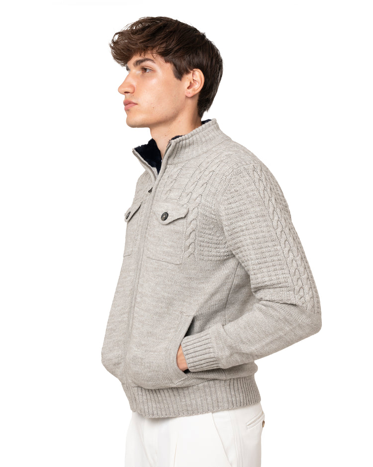 Why not brand Maglione con zip ed interni in pelliccia Prezzo Ridotto