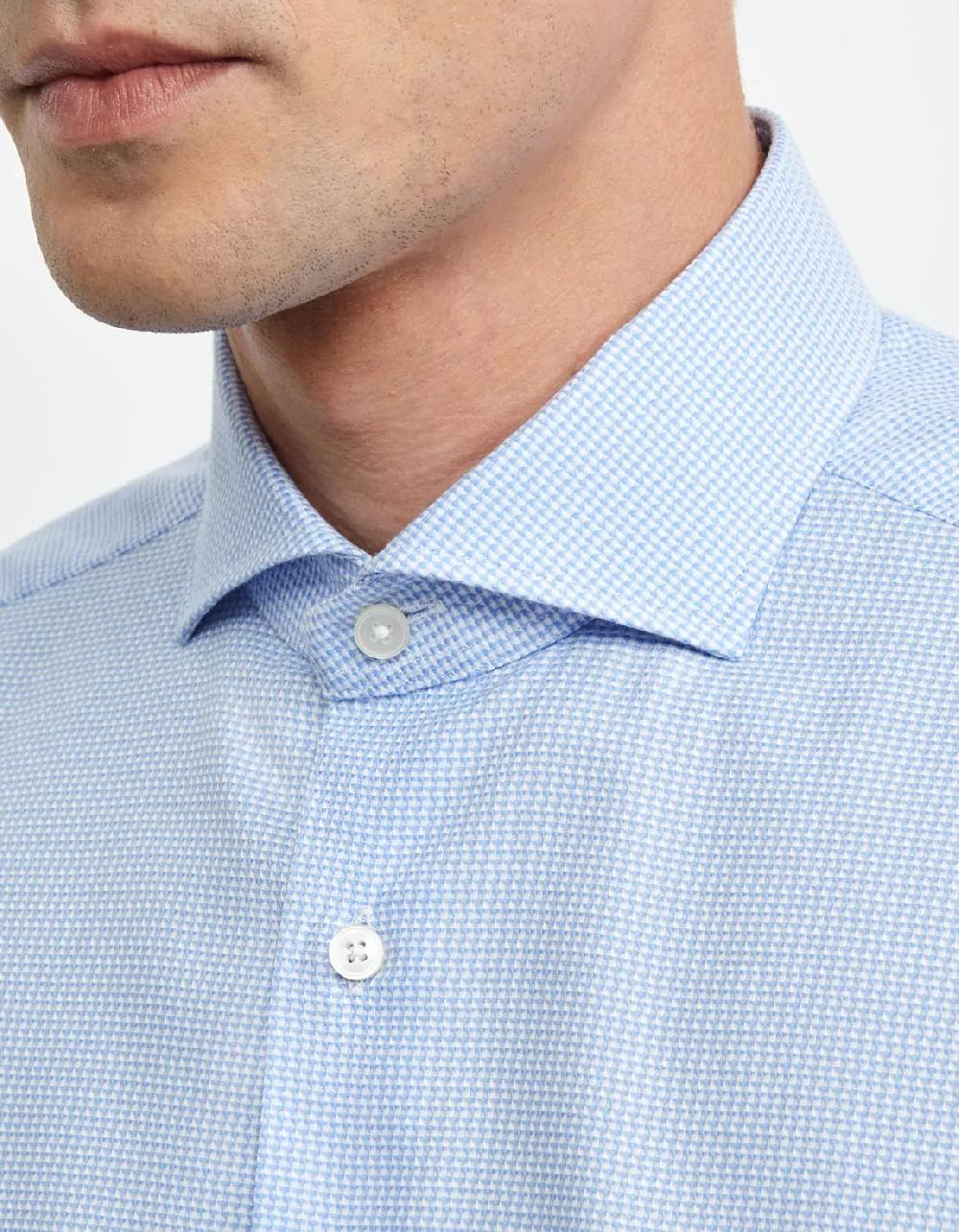 Xacus Camicia Collo francese Fantasia Armaturato Celeste Soddisfazione Garantita