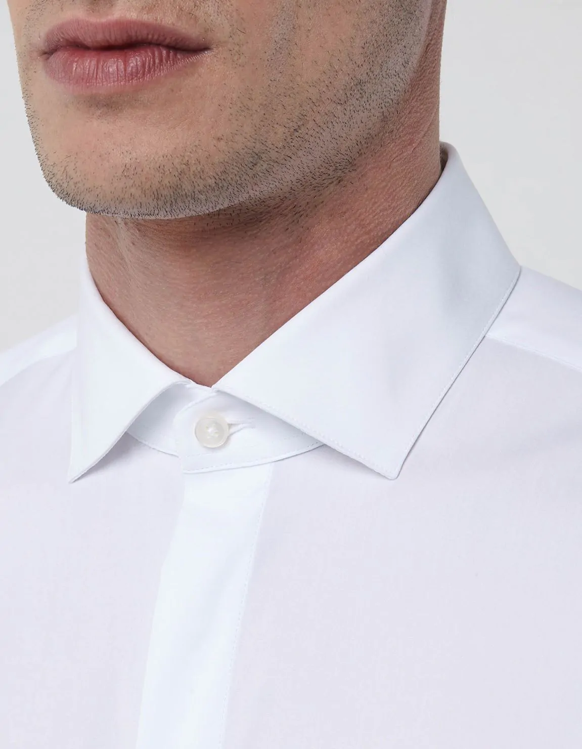 Xacus Camicia Collo francese Tinta Unita Popeline Bianco Black Friday