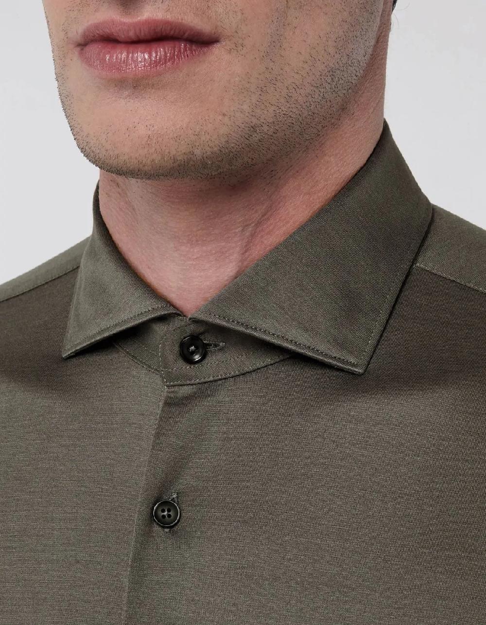 Xacus Camicia Collo francese Tinta Unita Maglia Fango Offerta San Valentino