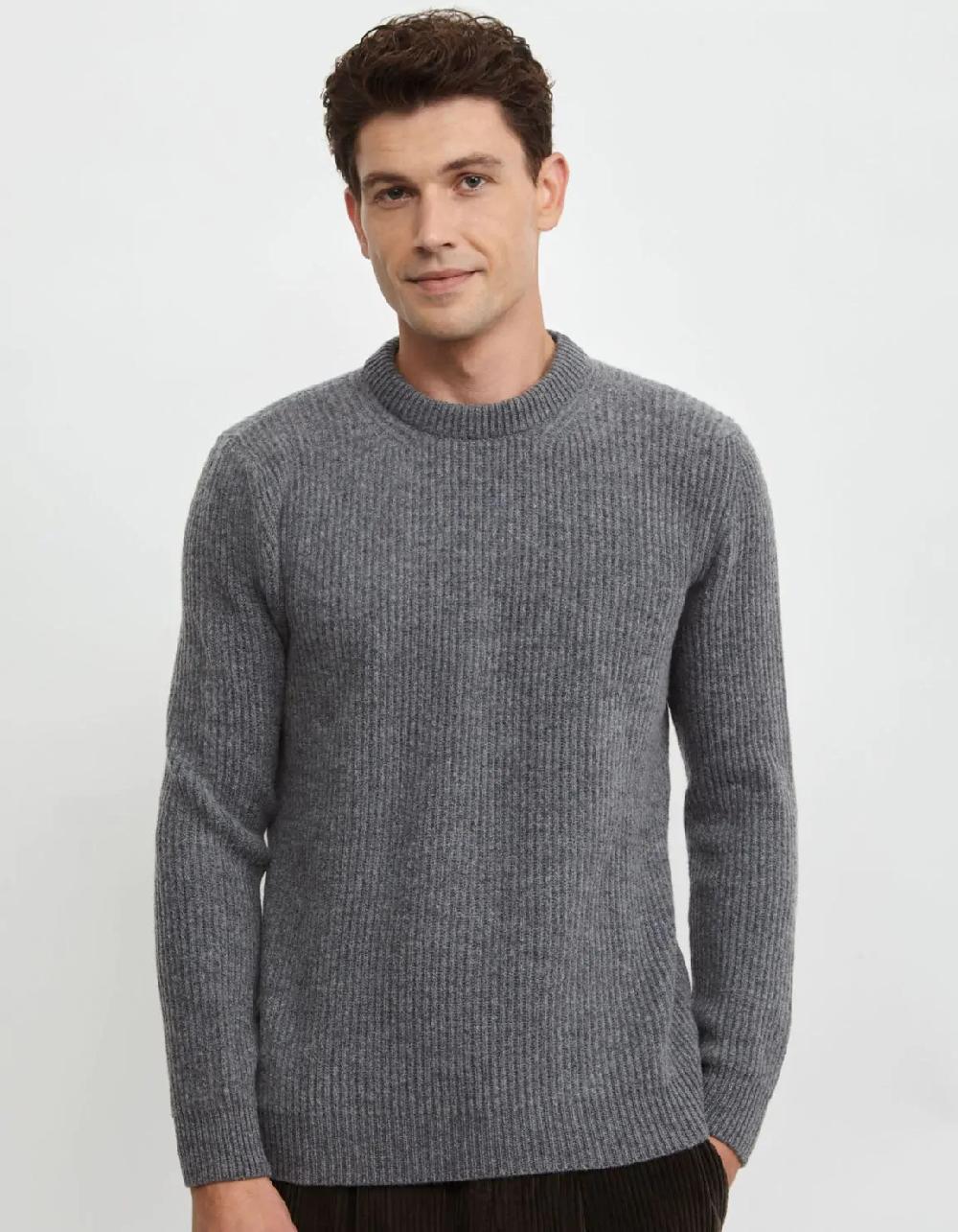 Xacus Maglia Grigio melange Filato di lambswool finezza 7