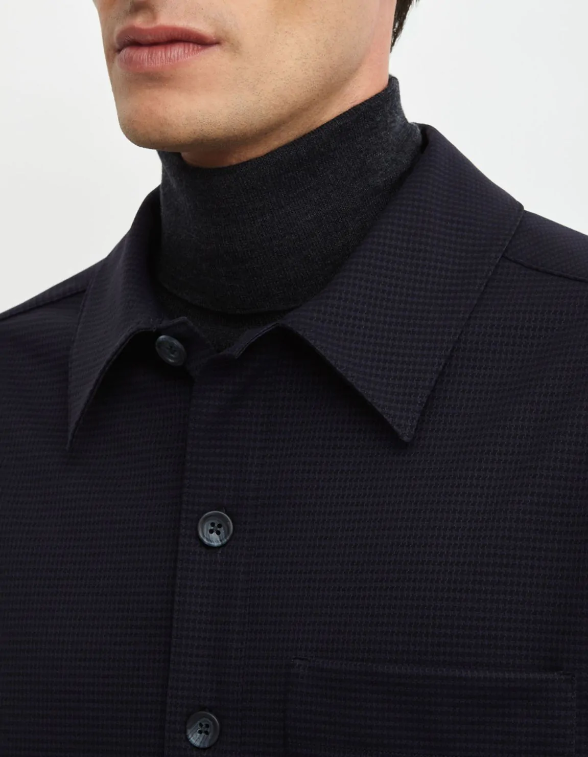 Xacus Camicia Collo italiano Fantasia Armaturato Nero