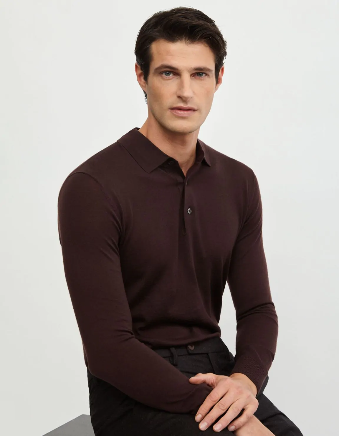 Xacus Maglia Marrone Filato lana merino finezza 18