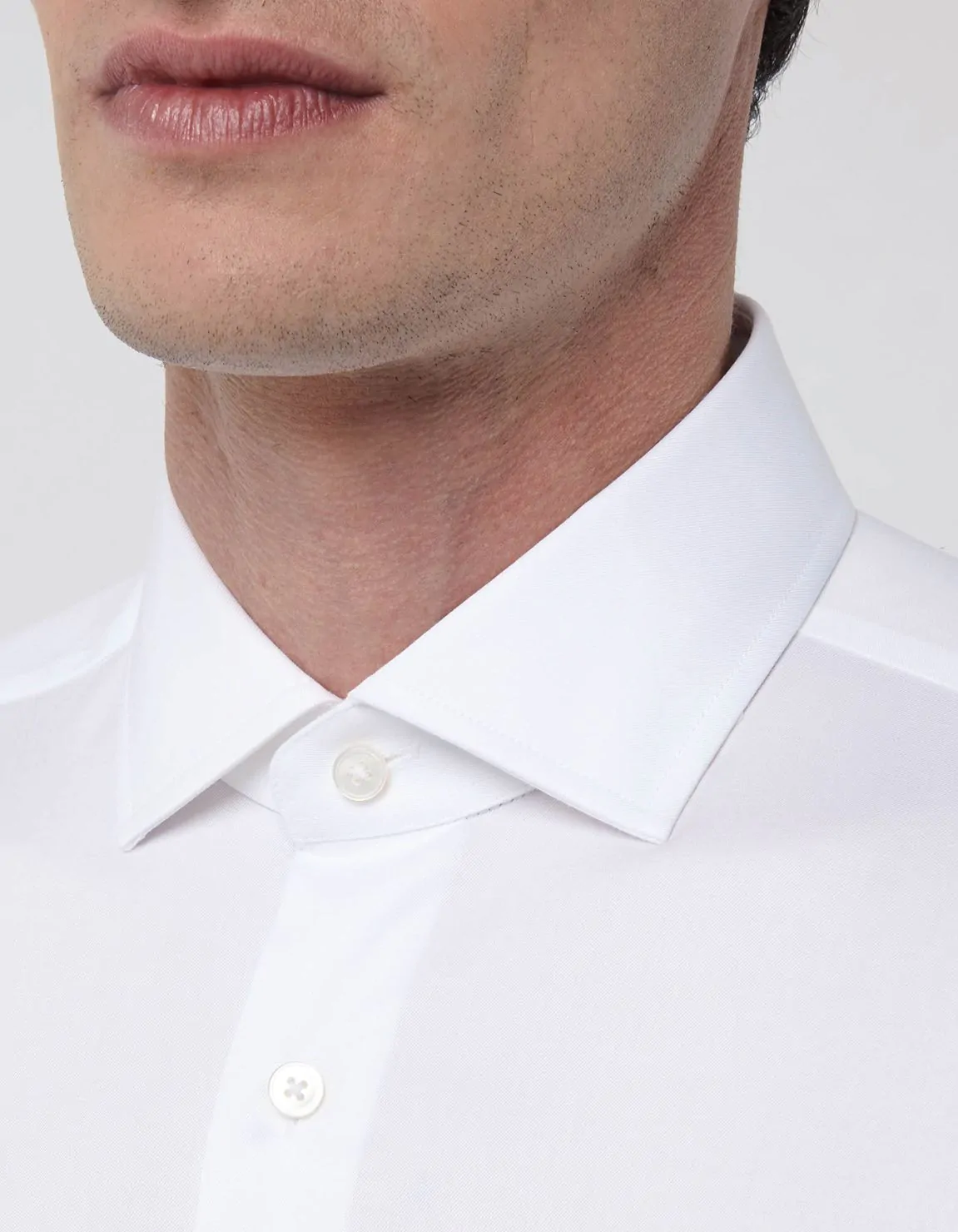 Xacus Camicia Collo italiano Tinta Unita Twill Bianco Discount Store per i nuovi prodotti