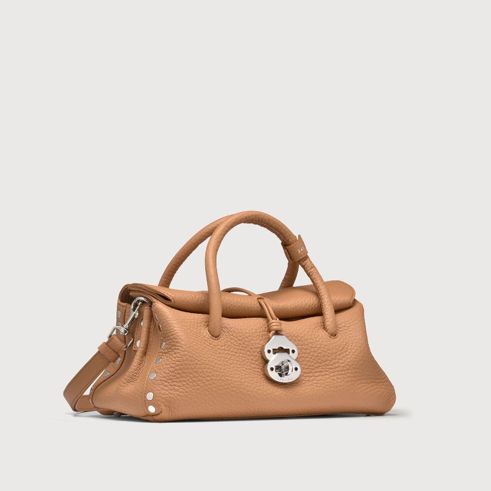 Zanellato BORSA DOTTA® SMALL IN PELLE MARTELLATA BROWN AMARETTO | Zanellato Promozione Limitata