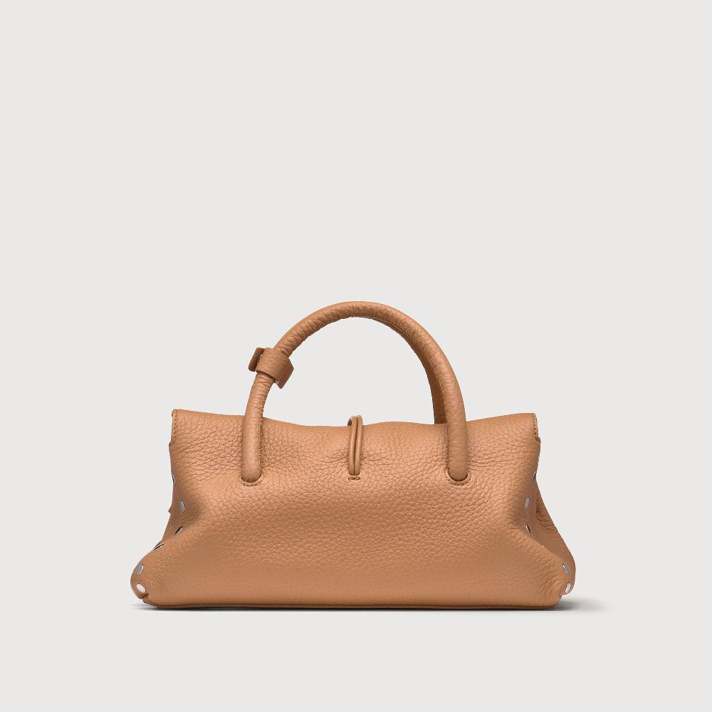 Zanellato BORSA DOTTA® SMALL IN PELLE MARTELLATA BROWN AMARETTO | Zanellato Promozione Limitata