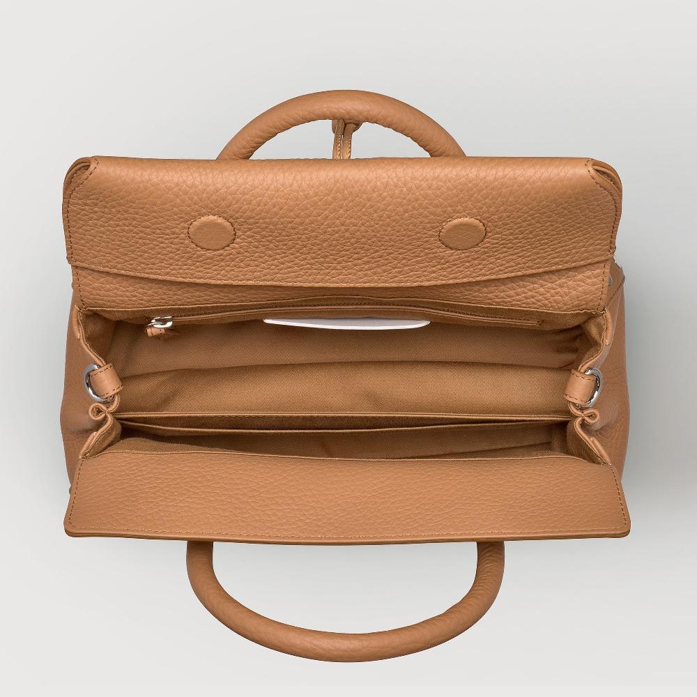 Zanellato BORSA DOTTA® SMALL IN PELLE MARTELLATA BROWN AMARETTO | Zanellato Promozione Limitata
