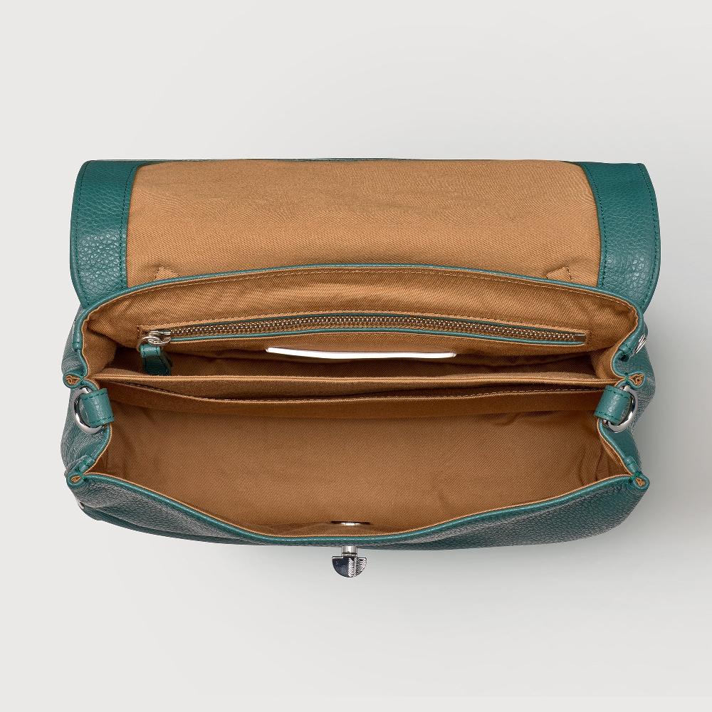 Zanellato BORSA POSTINA® SMALL IN PELLE MARTELLATA GREEN ACCA | Zanellato Shopping Online