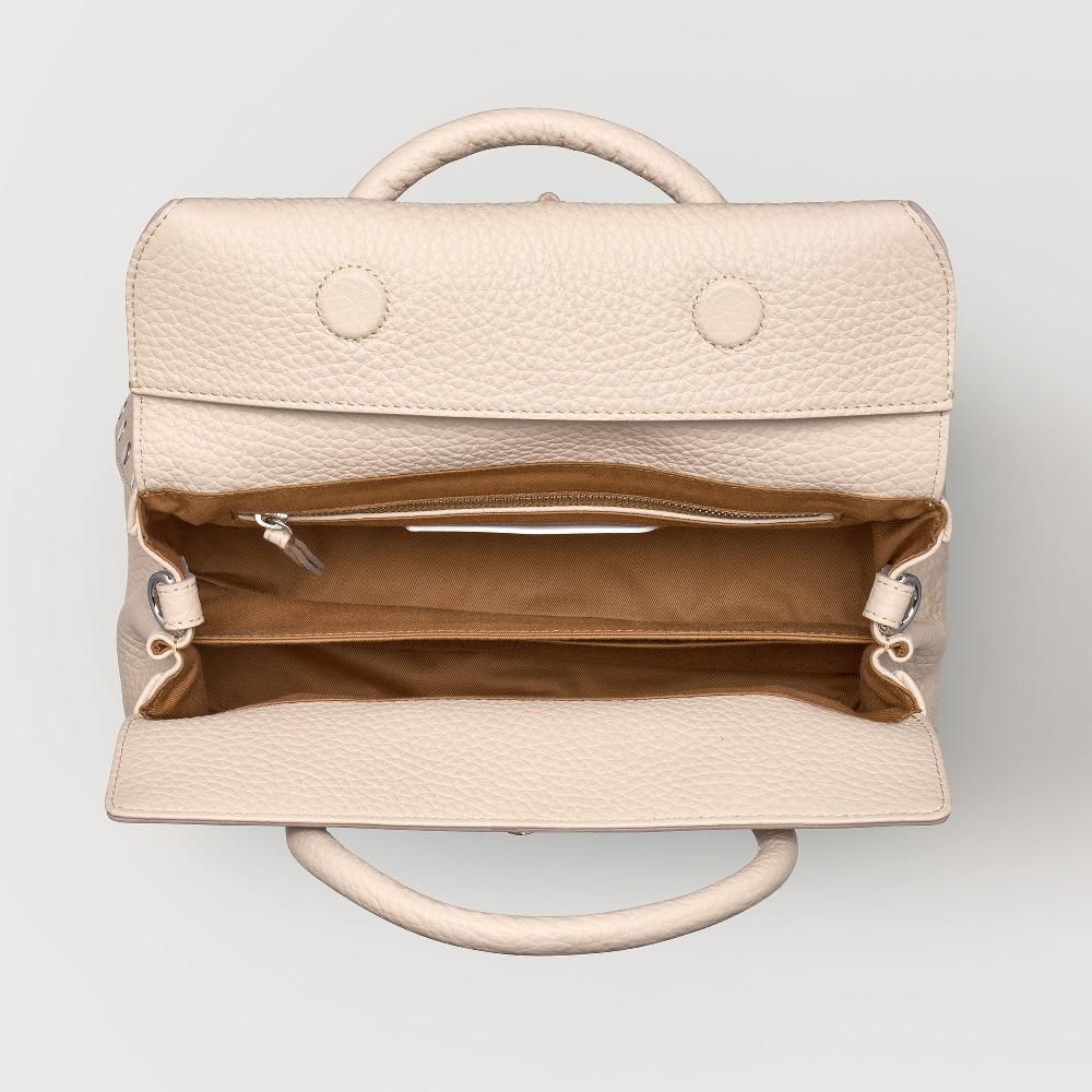 Zanellato BORSA DOTTA® SMALL IN PELLE MARTELLATA WHITE ALABASTRO | Zanellato Sottocosto