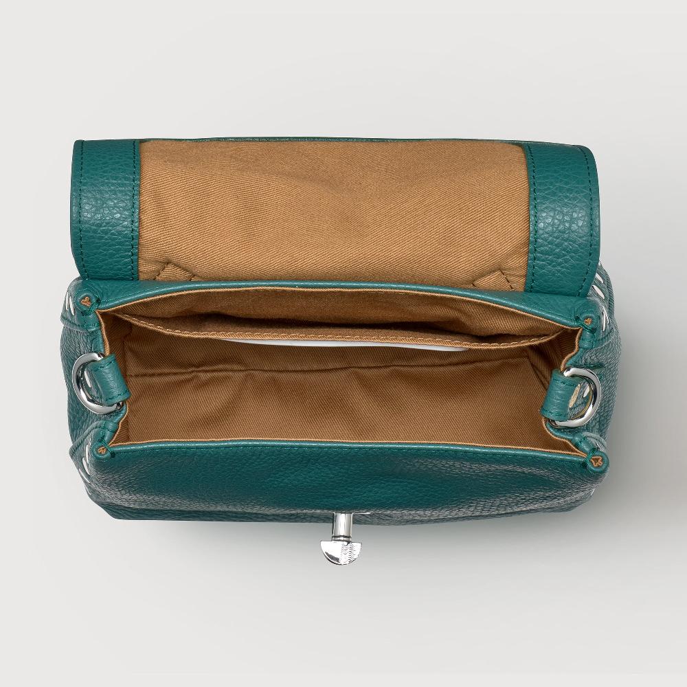 Zanellato BORSA POSTINA® BABY IN PELLE MARTELLATA GREEN ACCA | Zanellato Pezzi Unici
