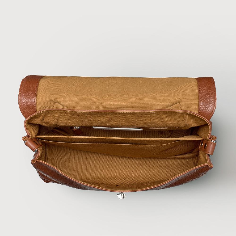 Zanellato BORSA POSTINA® MEDIUM IN PELLE MARTELLATA BROWN CANALETTO | Zanellato Vendita Calda