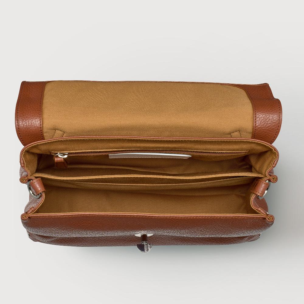 Zanellato BORSA POSTINA® SMALL IN PELLE MARTELLATA BROWN CANALETTO | Zanellato Vendita Economica
