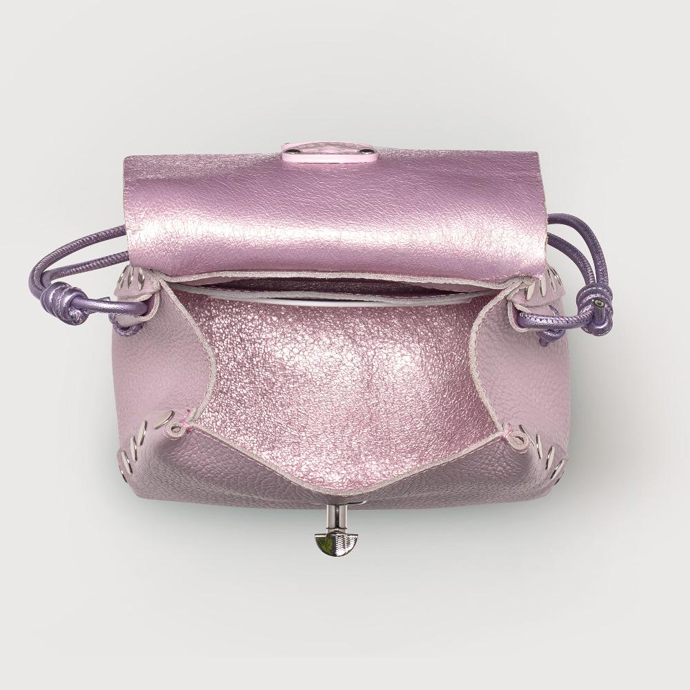 Zanellato BORSA POSTINA® SUPER BABY IN PELLE LAMINATA PURPLE GLICINE | Zanellato Negozio