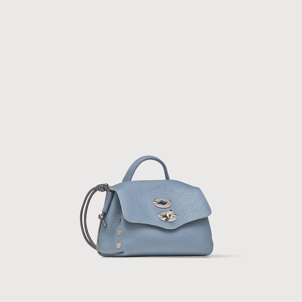 Zanellato BORSA POSTINA® SUPER BABY IN PELLE LAMINATA BLUE CARTA DA ZUCCHERO | Zanellato In Saldo