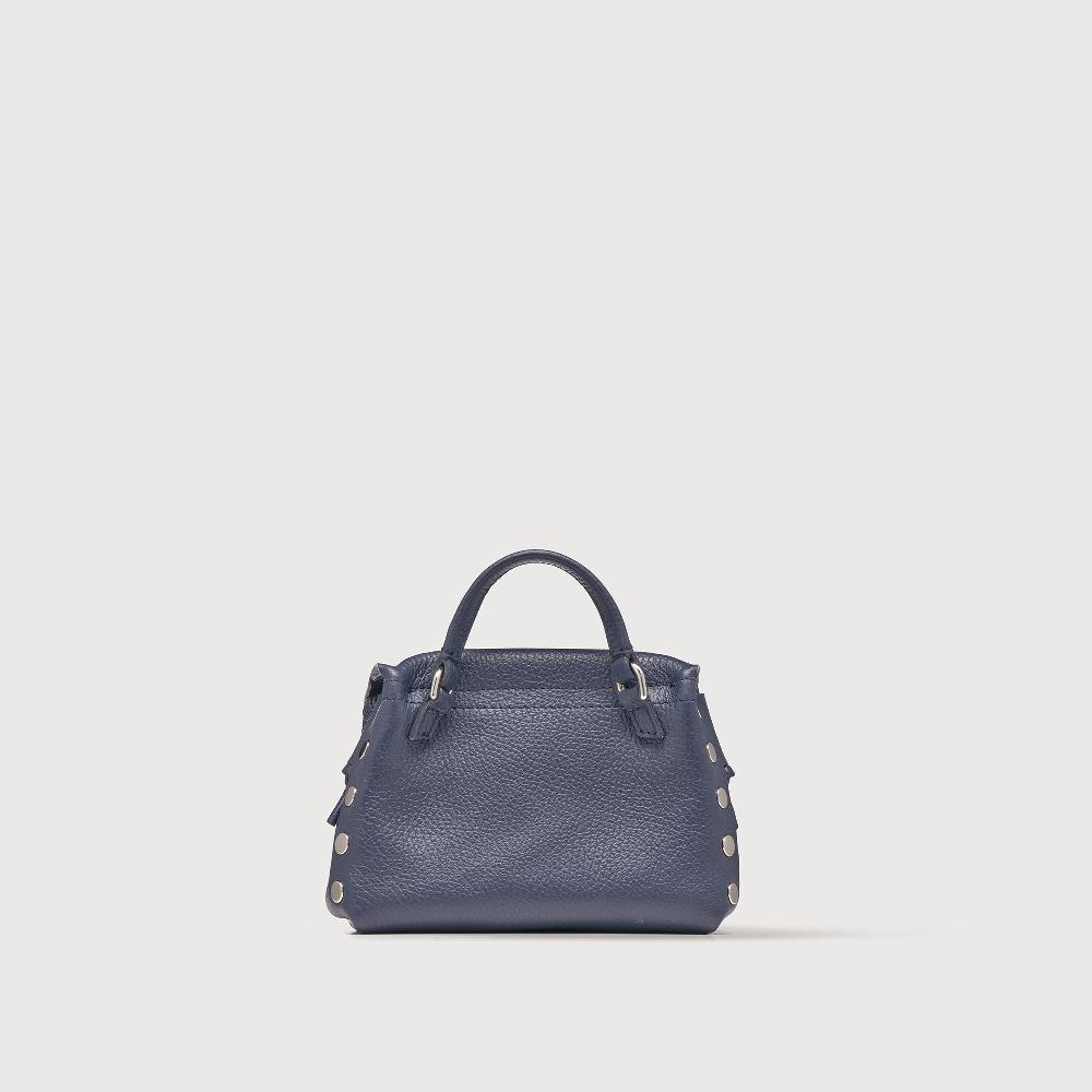 Zanellato BORSA POSTINA® SUPER BABY IN PELLE LAMINATA BLUE NAVY SAVOIA | Zanellato Nuova